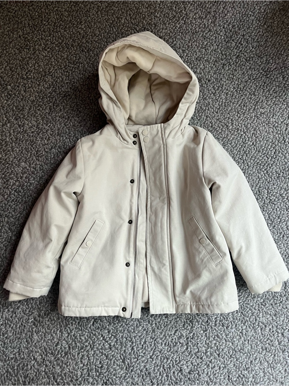Natalys Kids Hooded Jacket in Cream